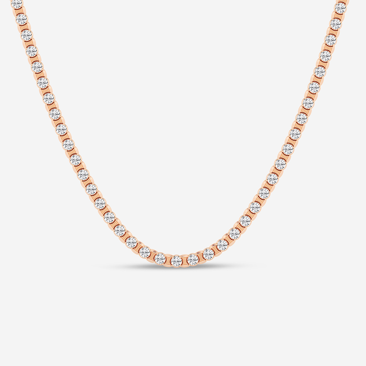 Additional Image 1 for  15 ctw Round Lab Grown Diamond Tennis Necklace